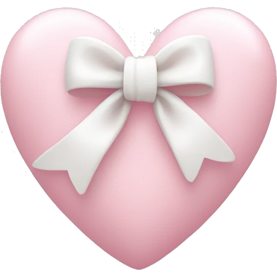 Pastel pink heart with white bow emoji