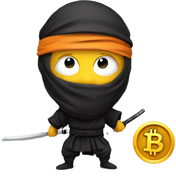 ninja instead of eyes bitcoin logo emoji