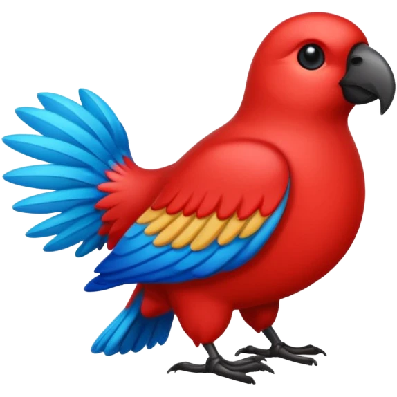 Cuervo azul y rojo emoji