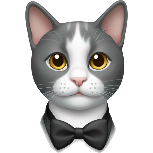 Gray tuxedo cat emoji