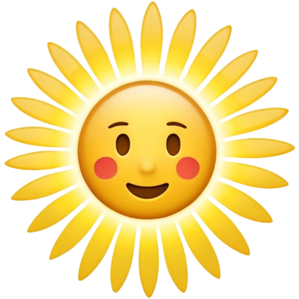 iOS-style 3D emoji: bright radial burst of light from center, white core fading to yellow, surrounded by dynamic motion streaks, soft glow, no text, no faces emoji