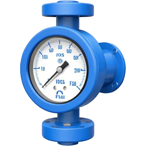 Mini caudalímetro color azul con brida emoji