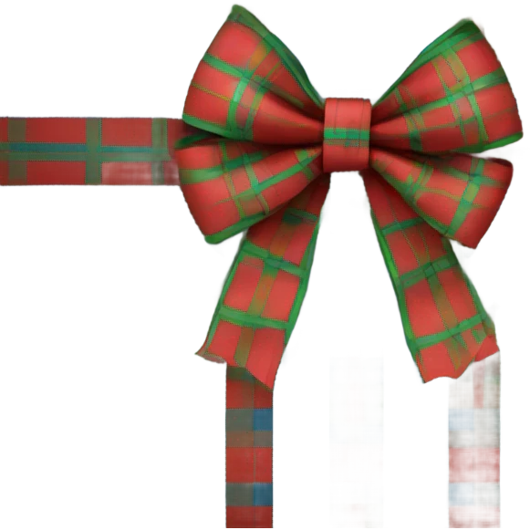 Blue red and green plaid bow  emoji
