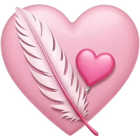 sakura heart with a floating feather emoji