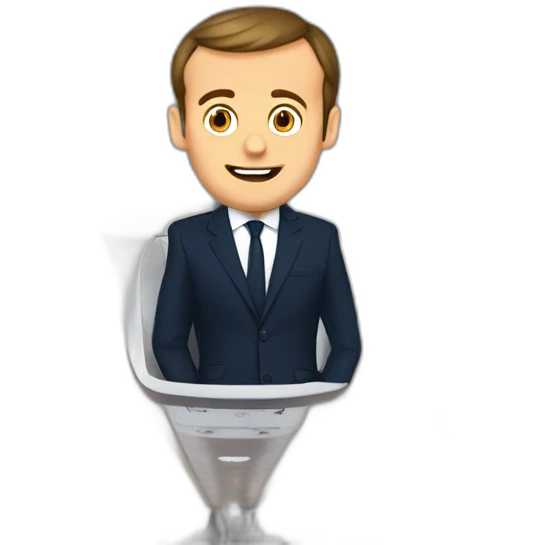 Emmanuel macron dans un avion emoji