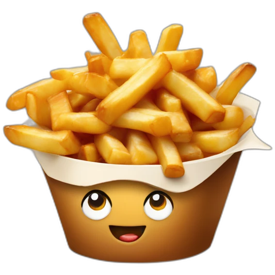 Poutine qui mange une poutine  emoji