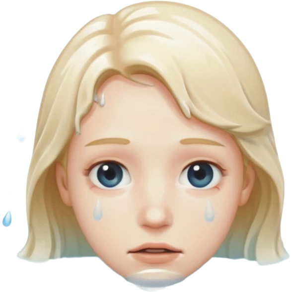 Tête qui se noit dans l’eau avec l’eau qui monte jusqu’à la moitié du visage  emoji
