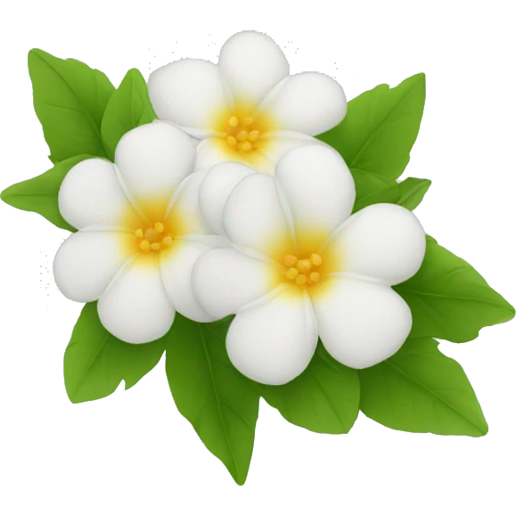 jasmins flowers with leafs emoji