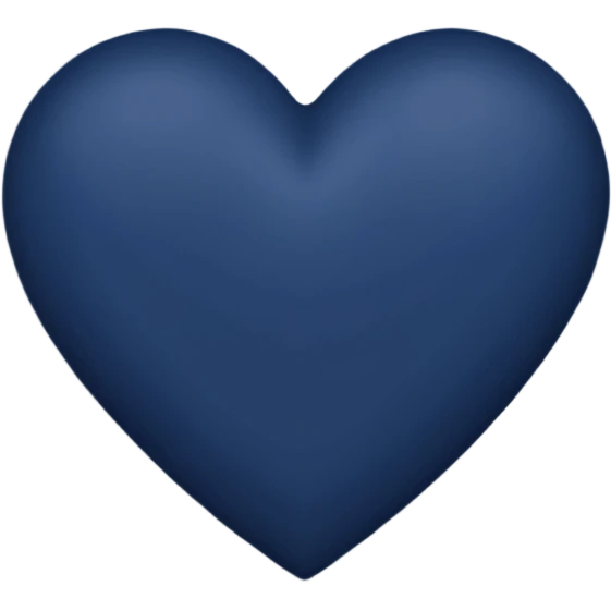 Small  Matt dark  midnight  blue simple heart emoji