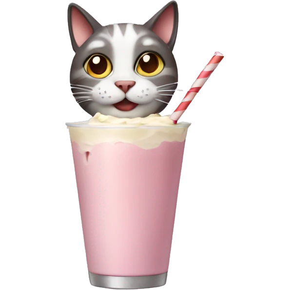 cat with milkshake emoji