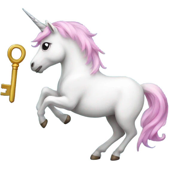Unicorn with key emoji