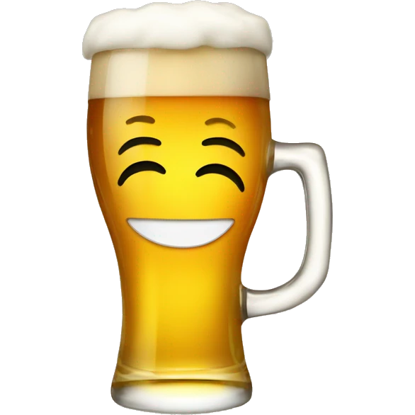 smiley face with beer in hand emoji