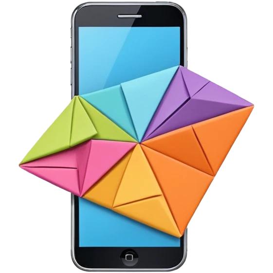 Un smartphone origami emoji