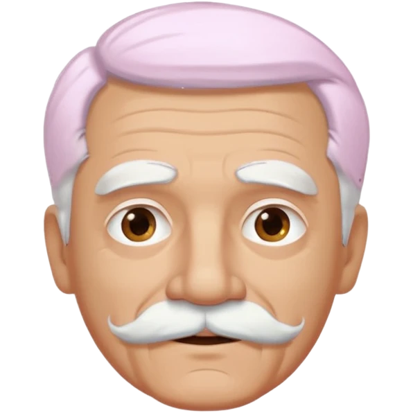 old guy with funny hair and brown shades and pink mustache emoji