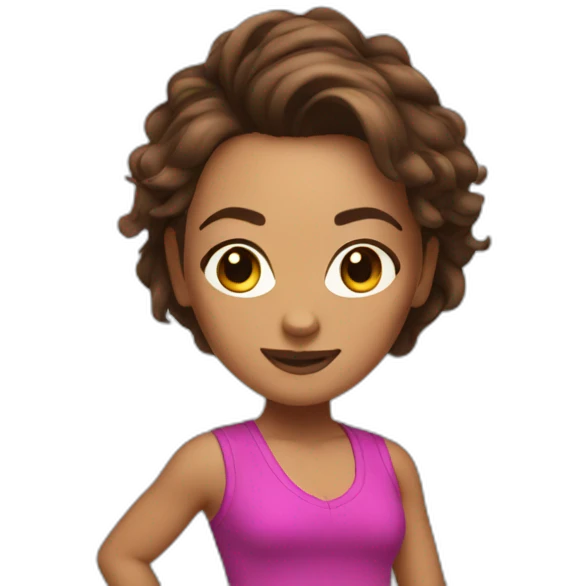 zumba dance girl brown hair emoji