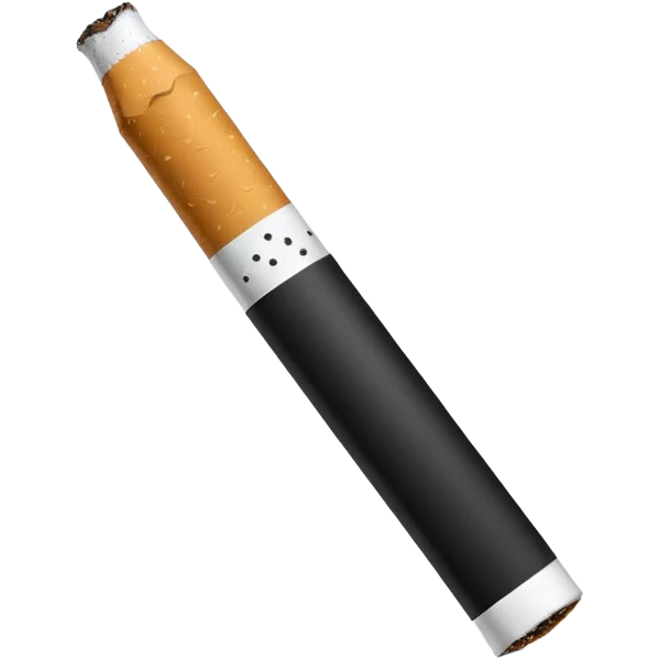 Minimalistic futuristic cigarette emoji, metallic black and white, sleek reflective surface, flat vector, high contrast, minimal design
 emoji