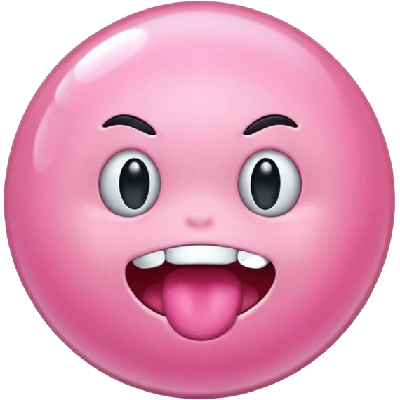 Pink bubble-gum emoji