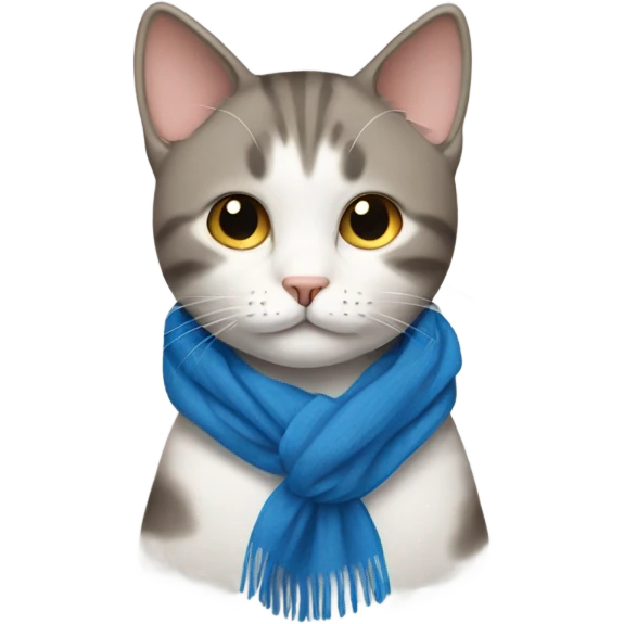 Cat wearing a blue scarf emoji
