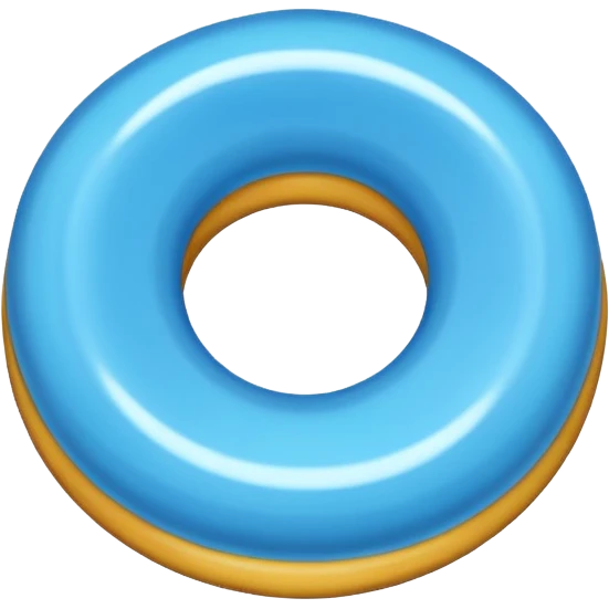 blue ringed-shaped candy with a small hole in the middle emoji