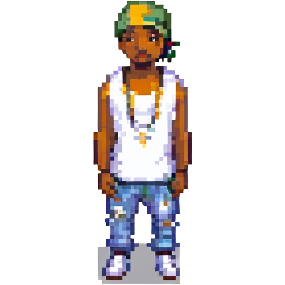2Pac в полный рост, no background emoji