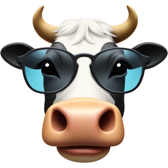 cow head with sun glasses emoji