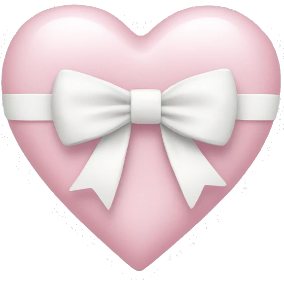 Pastel pink heart with white bow emoji