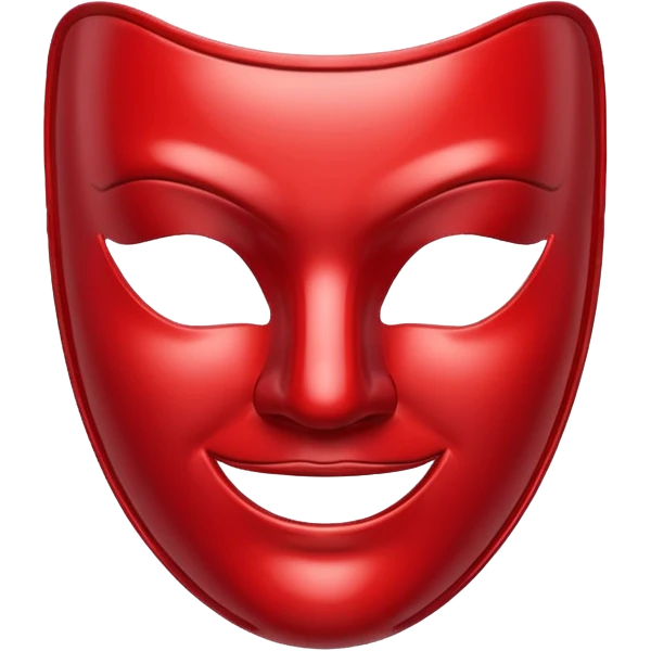 curved mask, red emoji