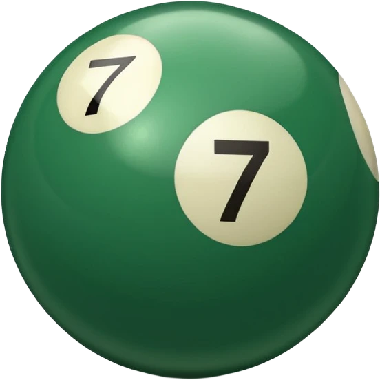 green billiard ball 7 number  emoji