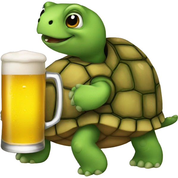 A turtle drinking beer emoji