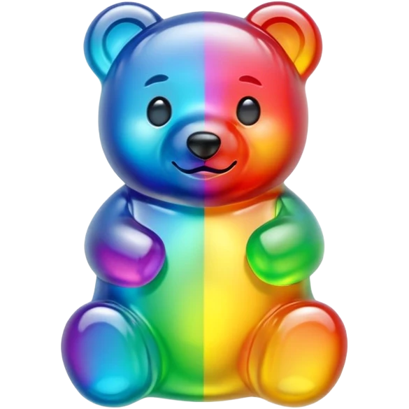 Rainbow colored Gummy bear  emoji