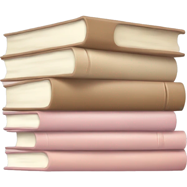aesthetic book stack beige and light pink emoji