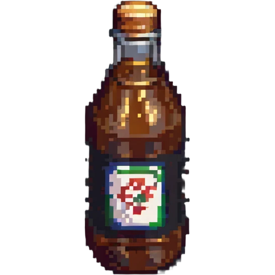 a bottle of soy sauce, pixel art style emoji