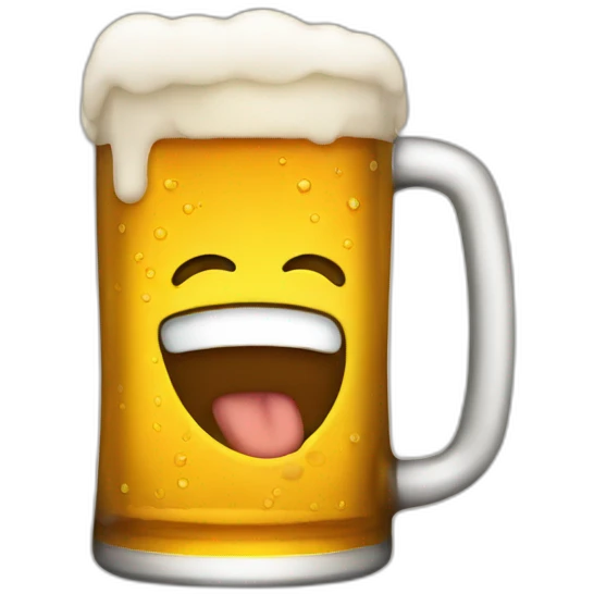 Happy beer emoji