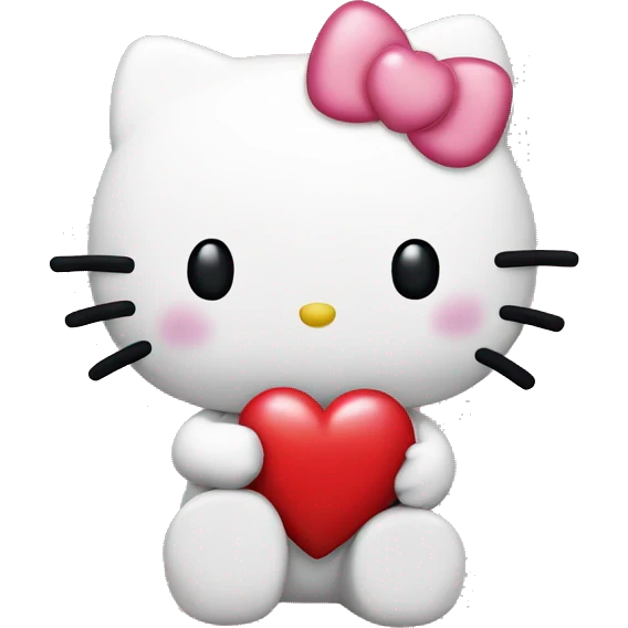 hello kitty with heart emoji