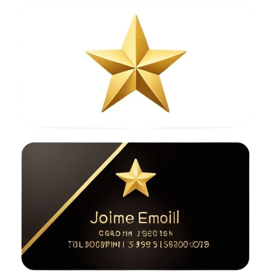 business card with a star symbol emoji