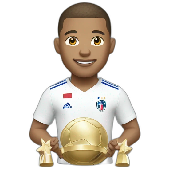Mbappé who wears a trophy emoji