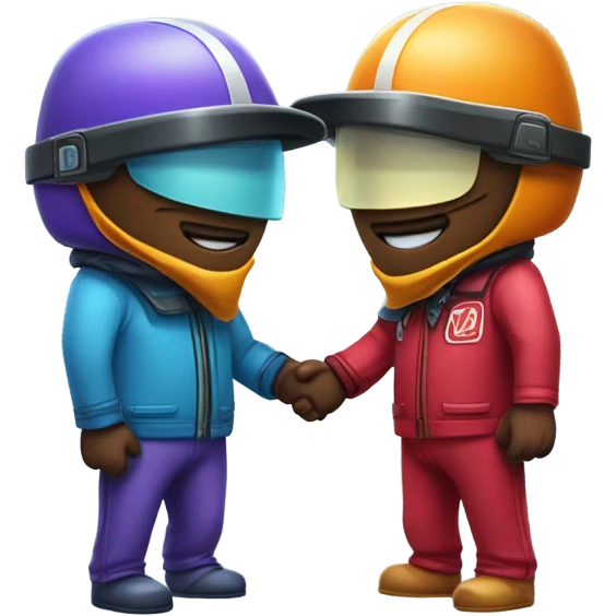 Two among us imposters kissing emoji