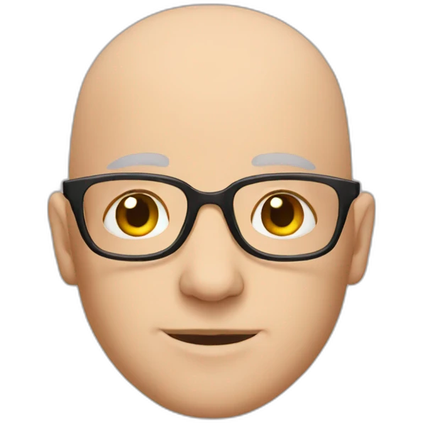 Bald British glasses emoji