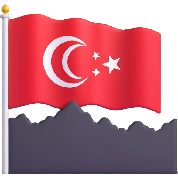 milli hamle emojisi, rising graph and Turkish flag, success and progress, modern emoji style emoji