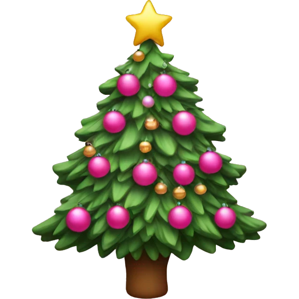 christmas tree with pink colores emoji