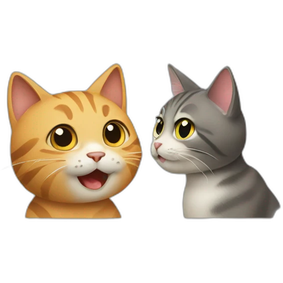 Cat speaking to an other cat emoji