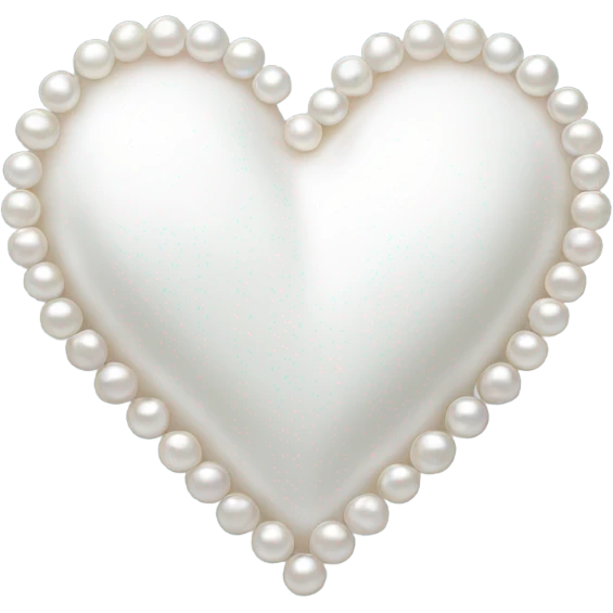 white pearls outlining heart emoji