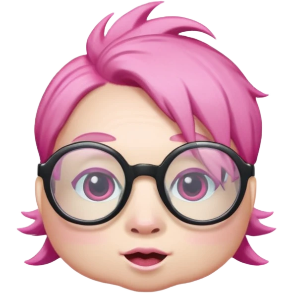 glassess wearing fish with pink hair emoji