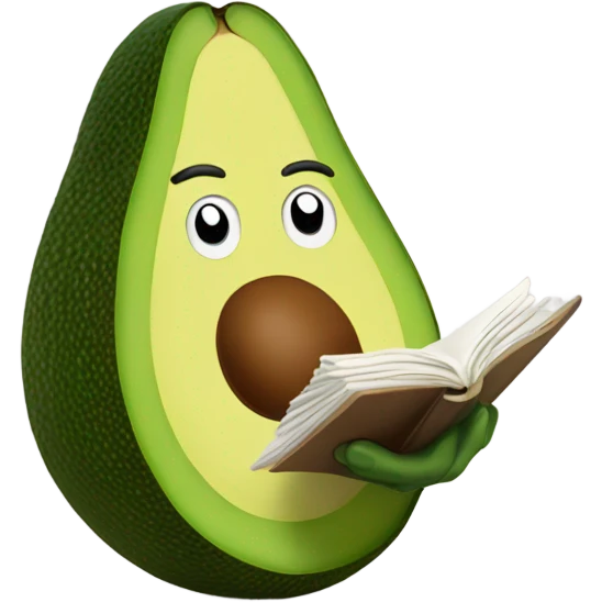 Avocado reading emoji