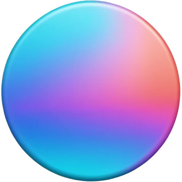 Credit coin in gradient of turquoise, blue, pink, purple, and coral as the main surface 3d emoji