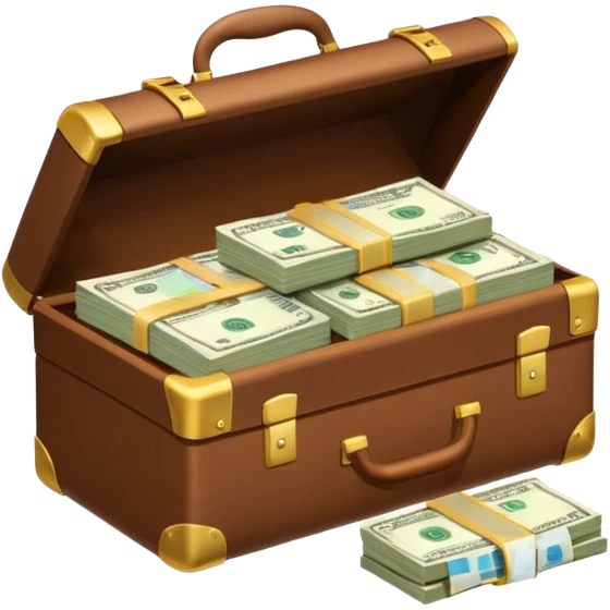 Money filled briefcase emoji