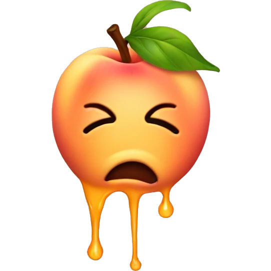 Peach melting emoji