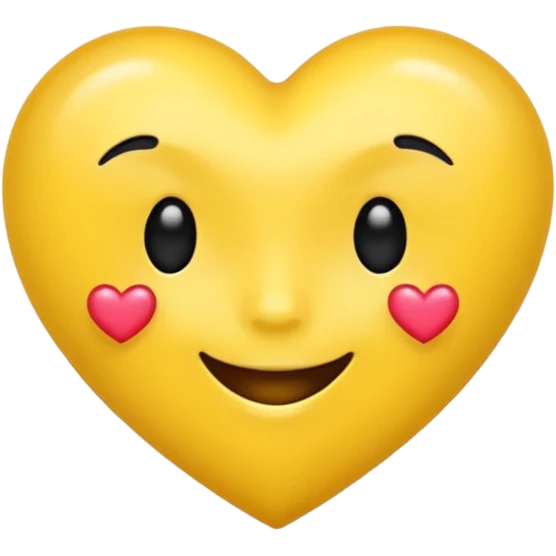 Yellow kiss emoji with black heart emoji