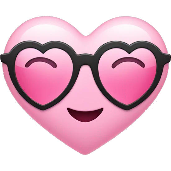 Pink heart with glasses emoji
