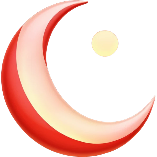 red crescent moon with glow emoji